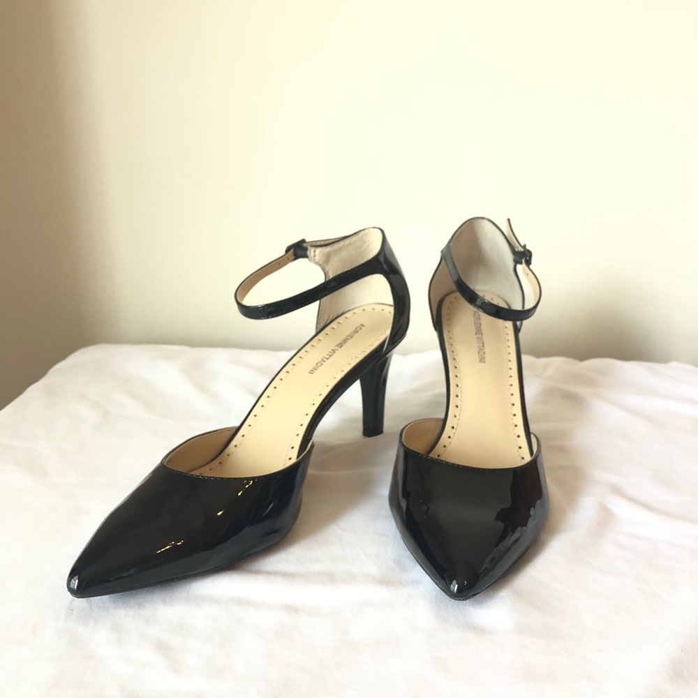 Black patent heels